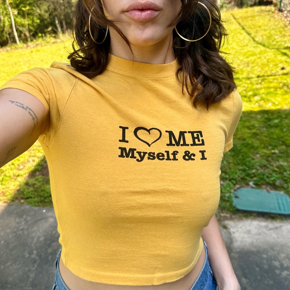 Yellow Urban Outfitters Cropped Tee